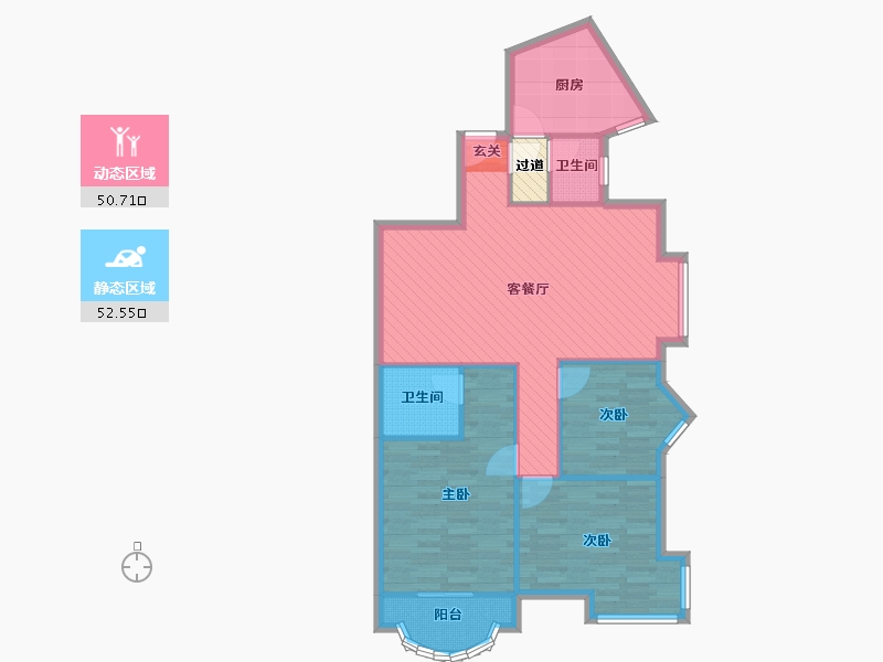 江苏省-南京市-明发滨江新城三期-94.85-户型库-动静分区