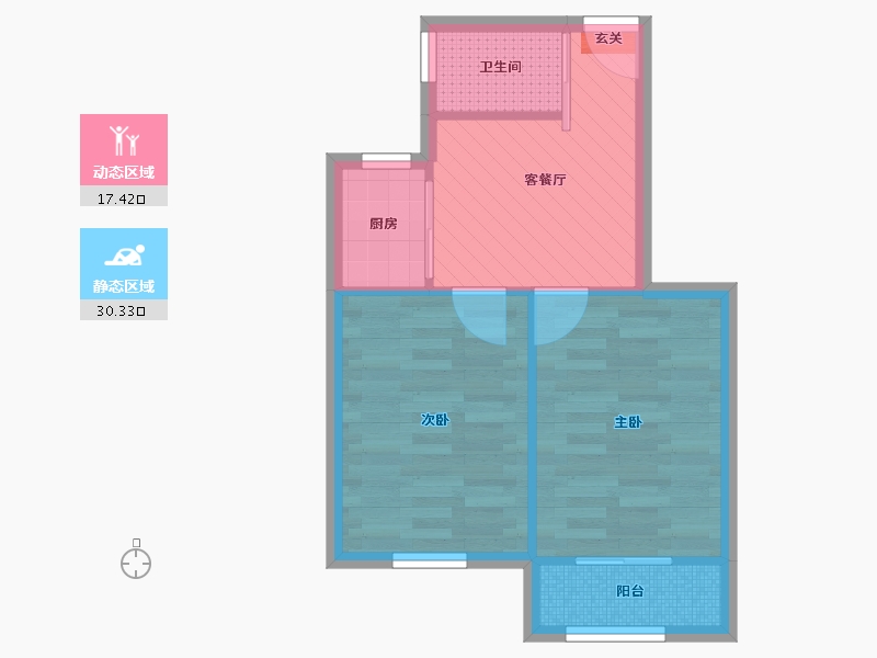 江苏省-南京市-新巷-41.99-户型库-动静分区