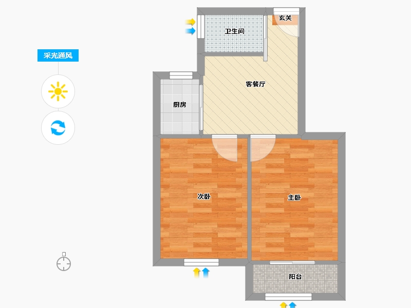 江苏省-南京市-新巷-41.99-户型库-采光通风