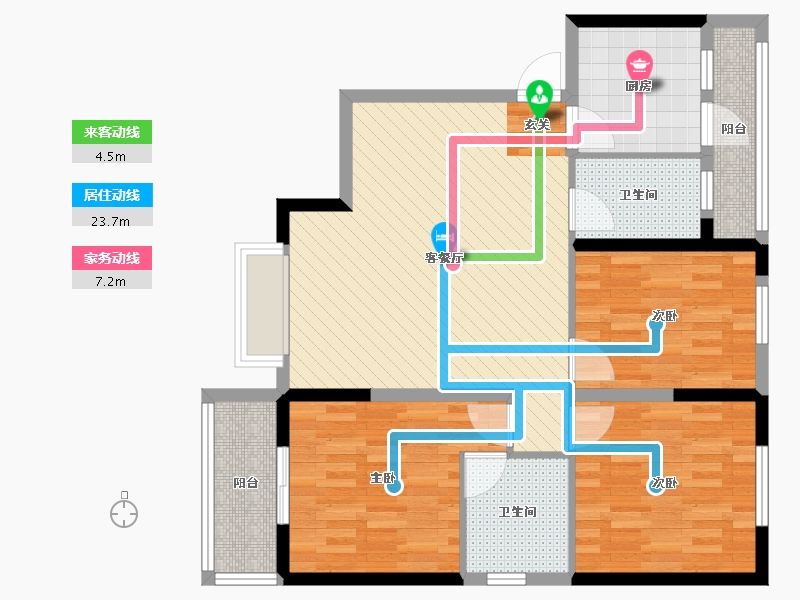 甘肃省-兰州市-国资物业第二十二家园-89.42-户型库-动静线