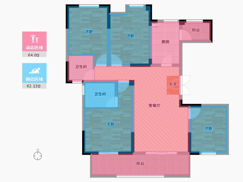 陕西省-汉中市-汉江首府-109.60-户型库-动静分区