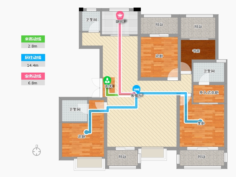 陕西省-西安市-龙记玖玺-116.96-户型库-动静线