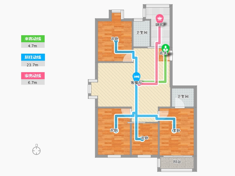 江苏省-南京市-新禧家园-3号楼-86.21-户型库-动静线