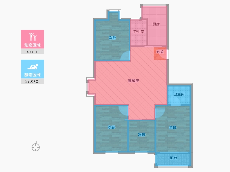 江苏省-南京市-新禧家园-3号楼-86.21-户型库-动静分区