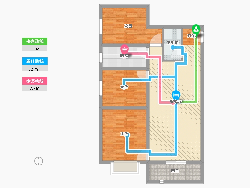 陕西省-宝鸡市-联盟雅居苑-81.61-户型库-动静线