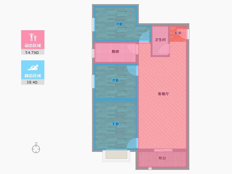 陕西省-宝鸡市-联盟雅居苑-81.61-户型库-动静分区