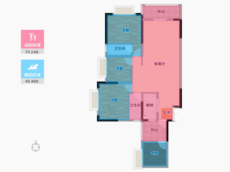 贵州省-六盘水市-悦园花岸-105.75-户型库-动静分区