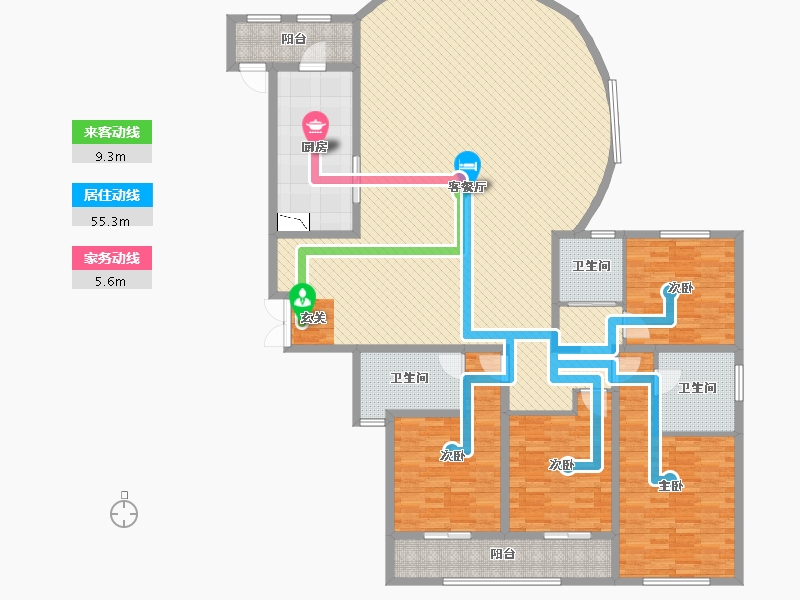 江苏省-无锡市-海德名园-203.81-户型库-动静线