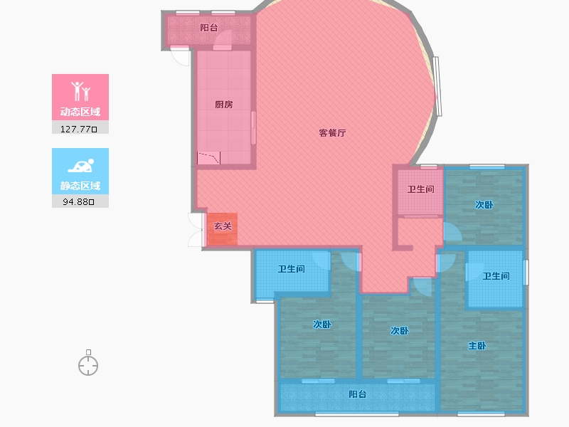 江苏省-无锡市-海德名园-203.81-户型库-动静分区