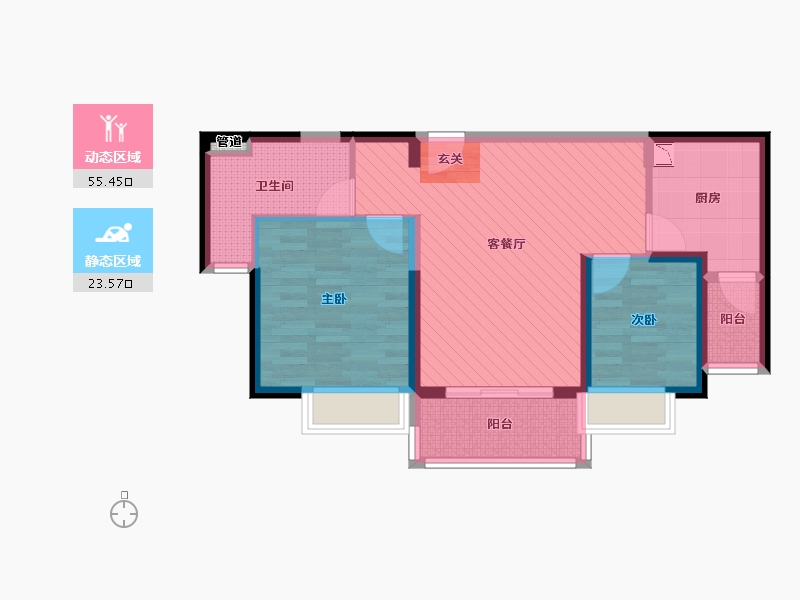 江苏省-无锡市-无锡恒大绿洲四期-69.20-户型库-动静分区