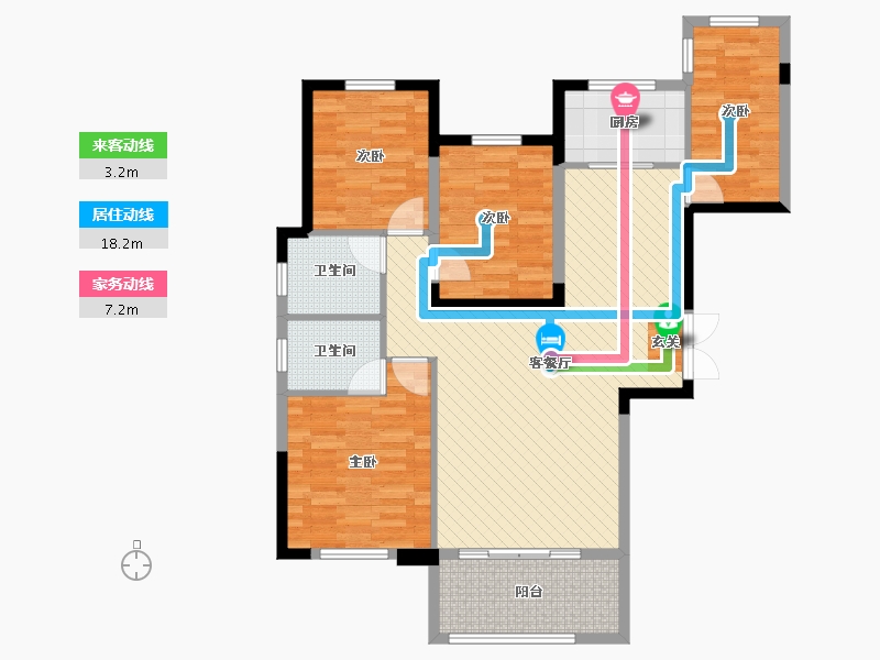 湖北省-黄冈市-誉天下尚都-101.25-户型库-动静线