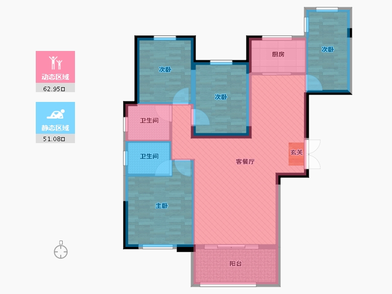 湖北省-黄冈市-誉天下尚都-101.25-户型库-动静分区