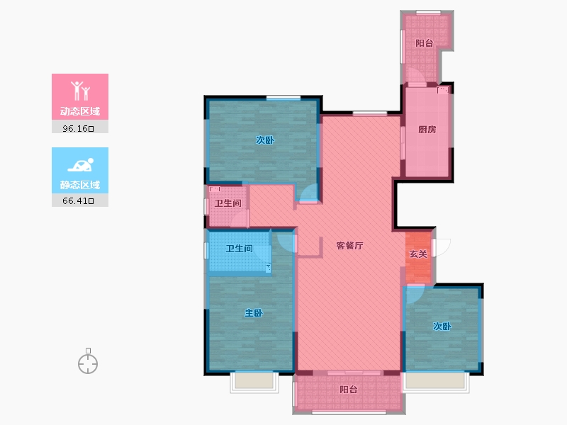 陕西省-榆林市-恒源首府-144.27-户型库-动静分区