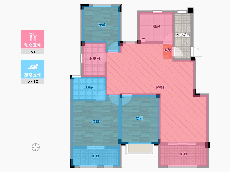 江苏省-南通市-瑞景华府-118.43-户型库-动静分区