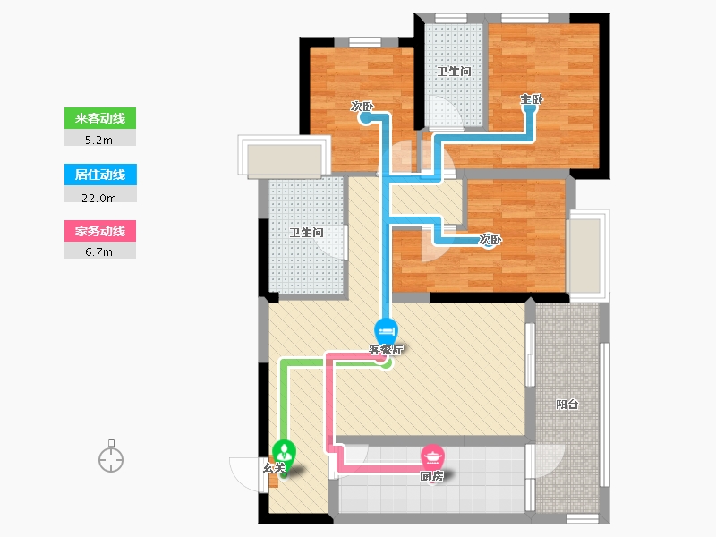 重庆-重庆市-龙湖春森彼岸-81.02-户型库-动静线