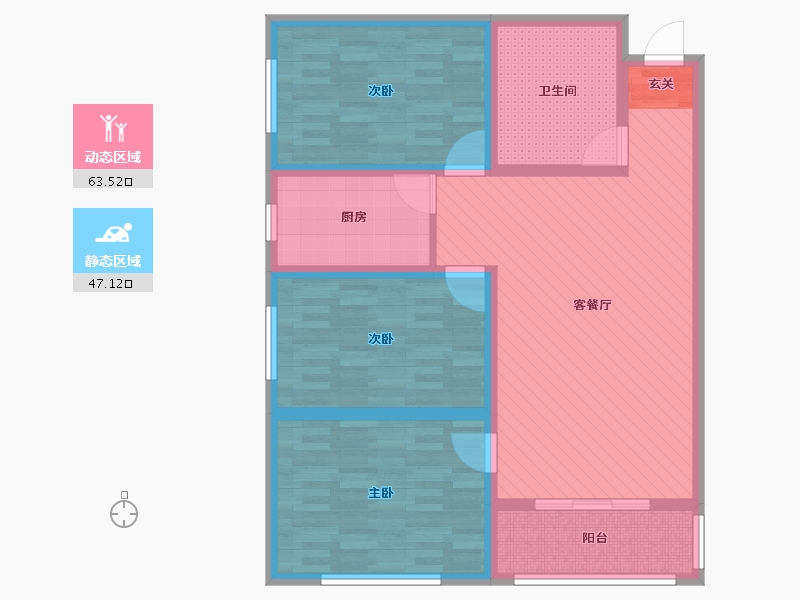 山西省-长治市-景华苑-97.50-户型库-动静分区