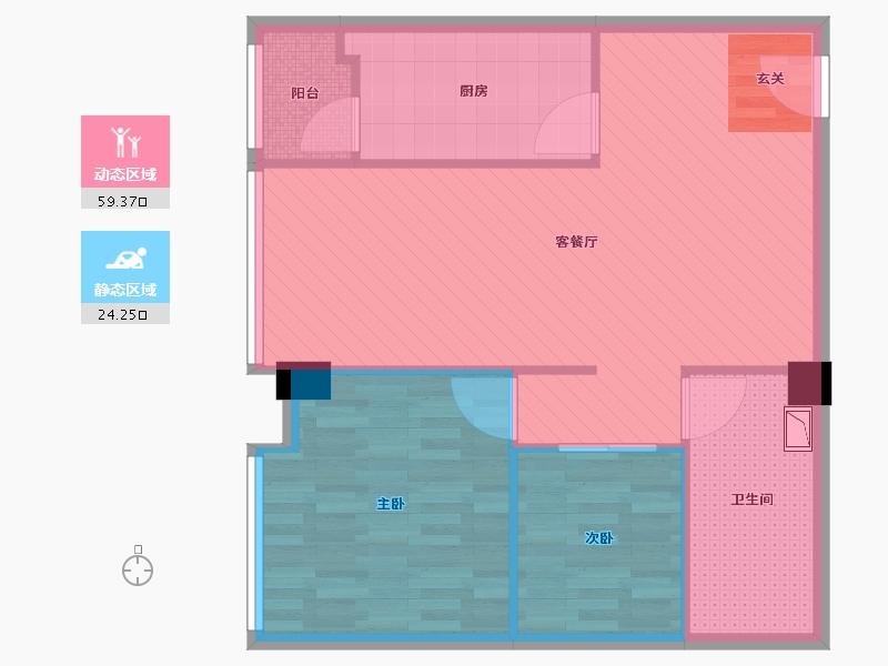 北京-北京市-丽水莲花信堡水岸公馆-76.00-户型库-动静分区