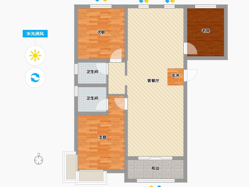 山东省-济宁市-绿地国际城-98.00-户型库-采光通风