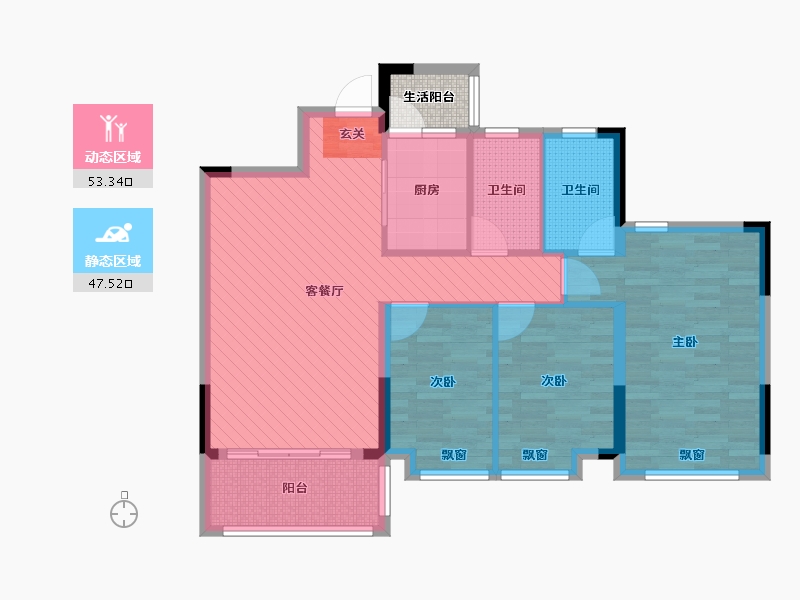 广东省-广州市-三江盛汇-91.99-户型库-动静分区