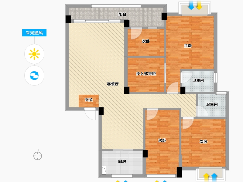 湖南省-郴州市-三江-123.06-户型库-采光通风