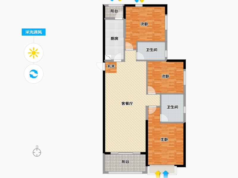 山东省-潍坊市-恒大名都-137.00-户型库-采光通风