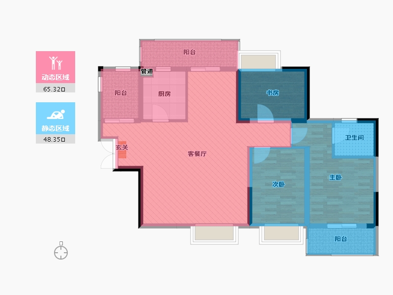 广西壮族自治区-南宁市-振业青秀山1号-100.48-户型库-动静分区