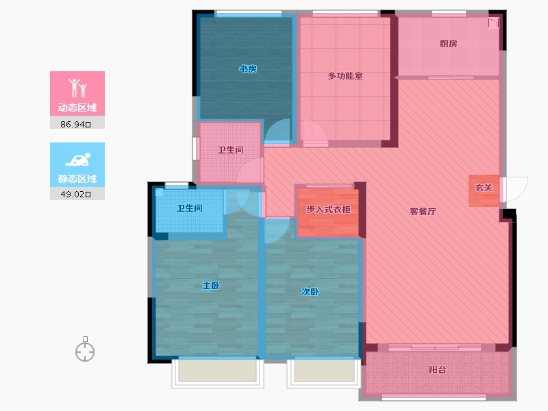 安徽省-合肥市-葛洲坝・玖珑府-120.06-户型库-动静分区