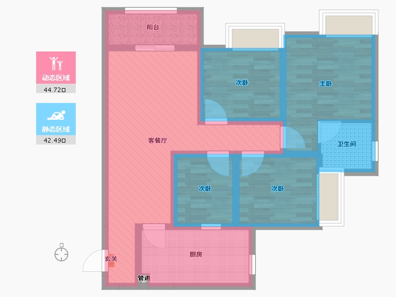 广东省-佛山市-均安小区-74.40-户型库-动静分区