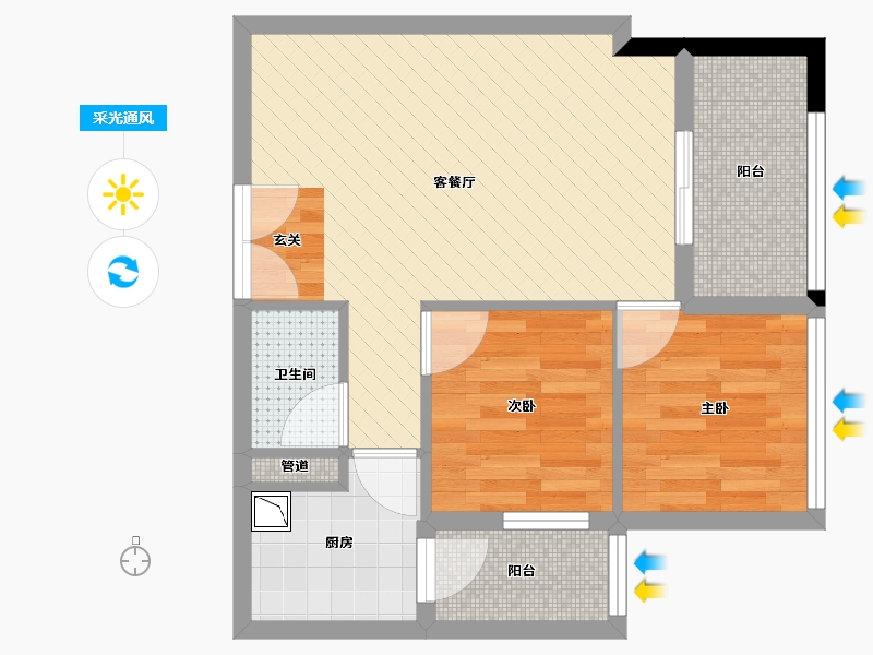 广东省-广州市-天骄时代-51.36-户型库-采光通风