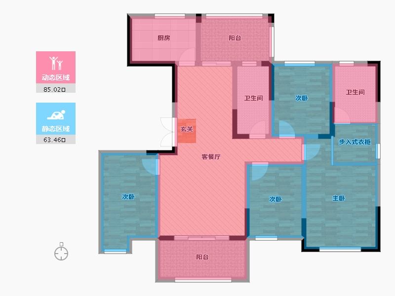 湖南省-邵阳市-创业新村-129.62-户型库-动静分区