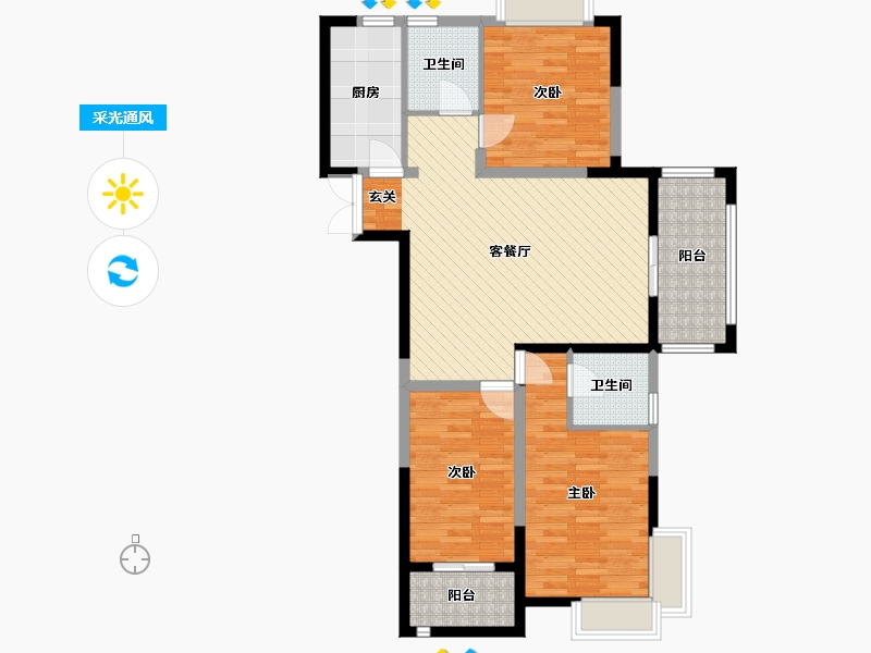 安徽省-池州市-曼哈顿MOMA国际社区-97.06-户型库-采光通风