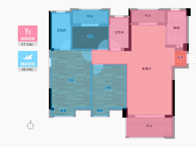 福建省-三明市-滨江一号-93.26-户型库-动静分区