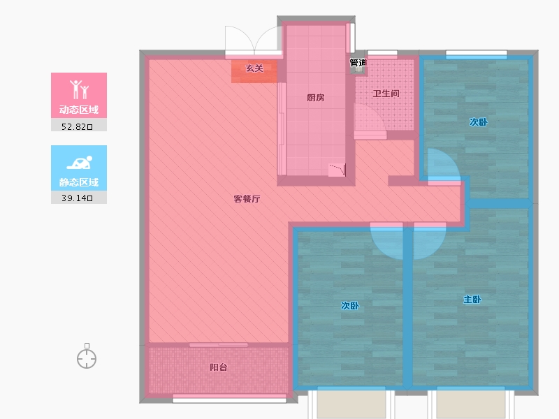 山东省-临沂市-中央上城-79.61-户型库-动静分区