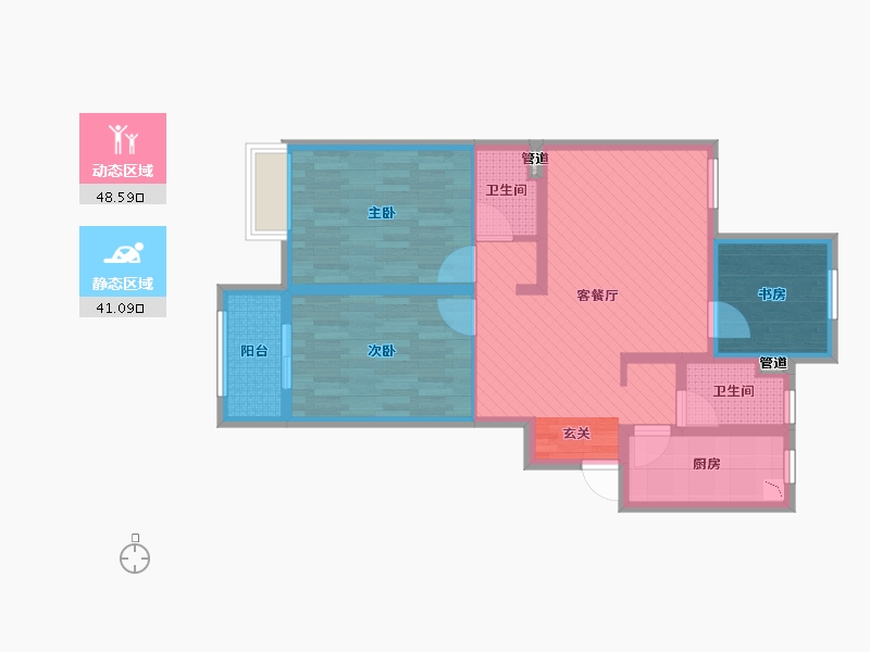 江苏省-连云港市-辉腾新天地-77.99-户型库-动静分区