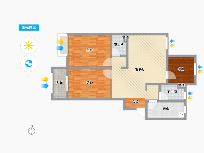 江苏省-连云港市-辉腾新天地-77.99-户型库-采光通风