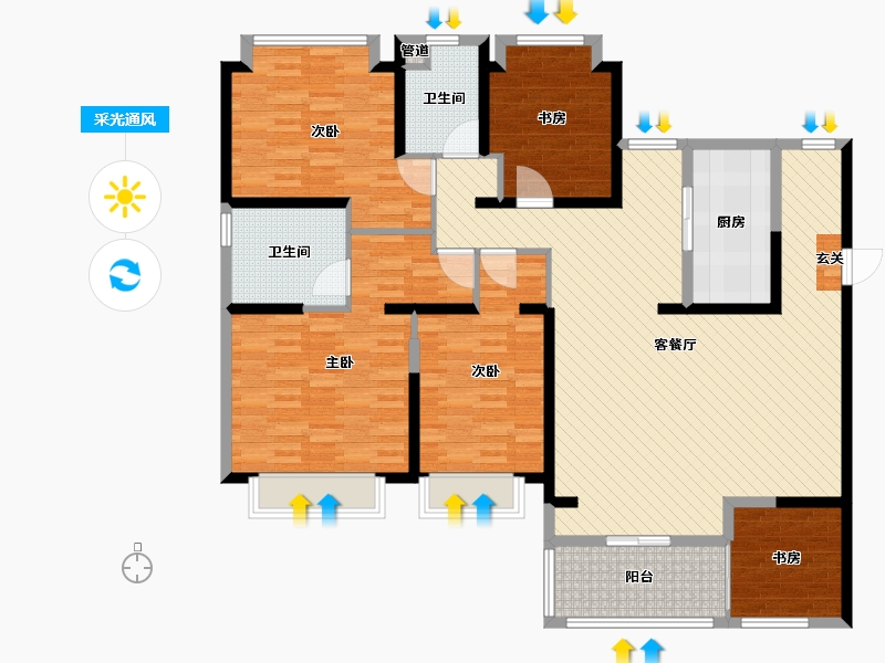 广东省-深圳市-和平里2期-143.88-户型库-采光通风