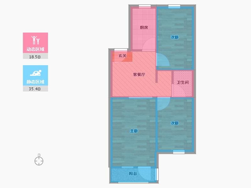 北京-北京市-新华街四里-6号楼-47.54-户型库-动静分区