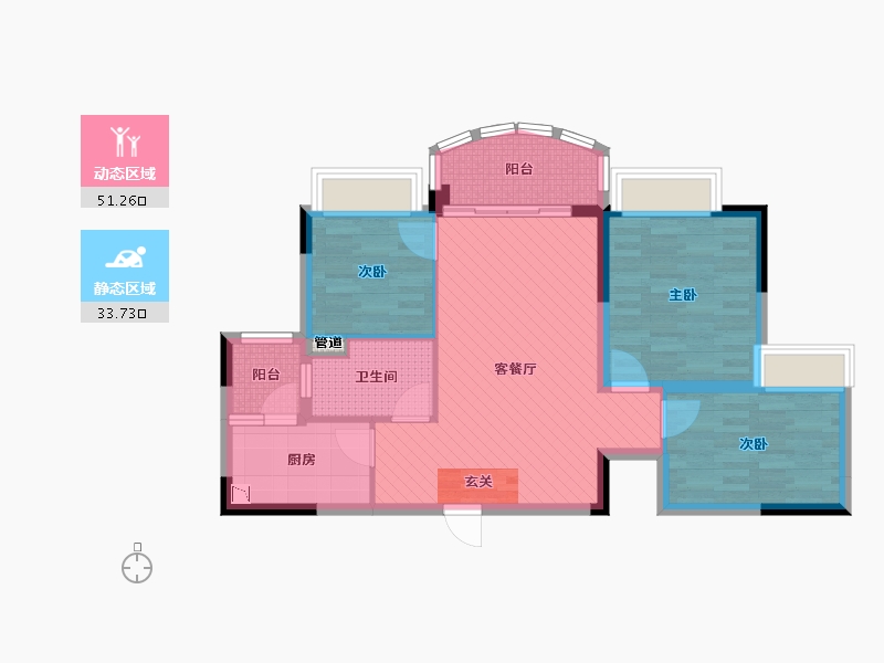 福建省-泉州市-溪南-75.00-户型库-动静分区