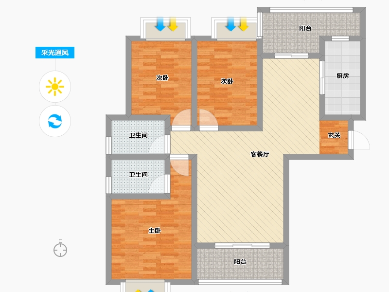 四川省-凉山彝族自治州-漫水曦城-94.97-户型库-采光通风