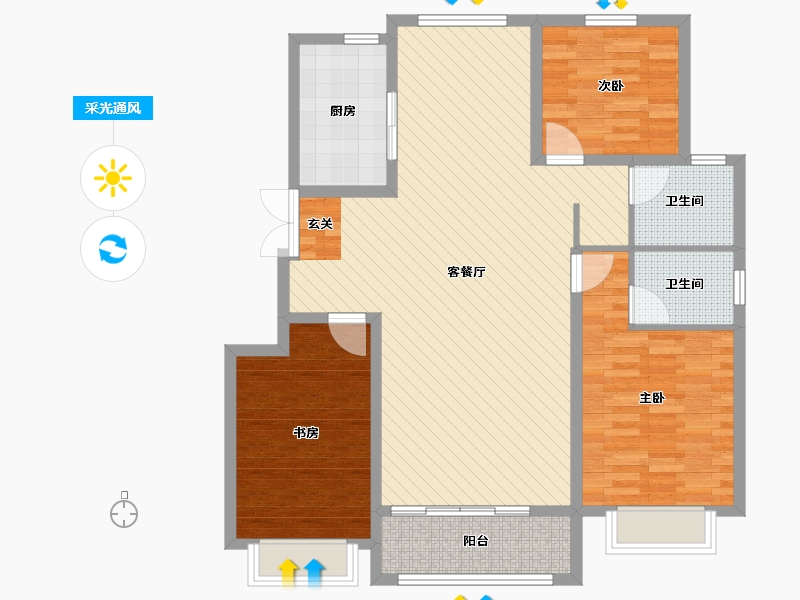 河南省-商丘市-盛世名门三期-108.00-户型库-采光通风