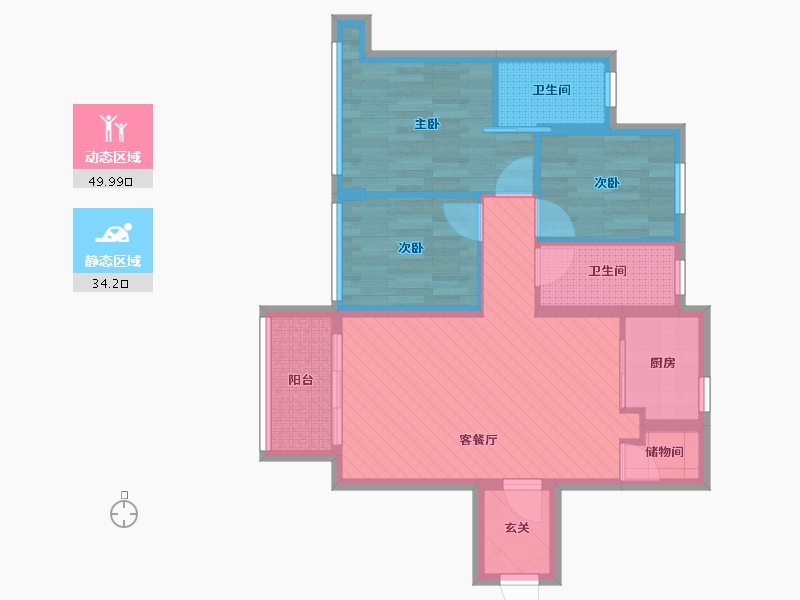 广东省-佛山市-云山峰境-73.00-户型库-动静分区