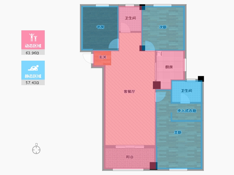 湖北省-随州市-翡翠山湖-110.00-户型库-动静分区