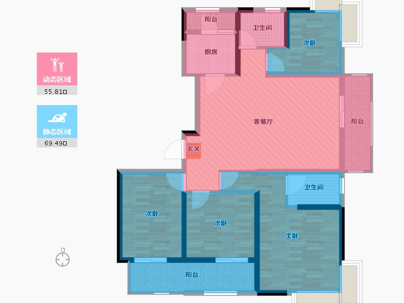 江苏省-淮安市-福晟钱隆城-109.60-户型库-动静分区