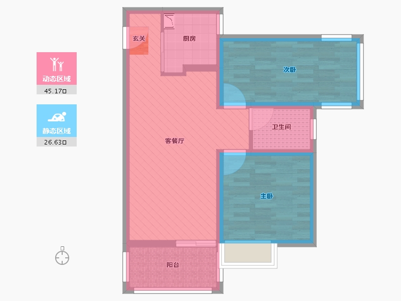 湖北省-十堰市-东方明珠城市花园-62.36-户型库-动静分区