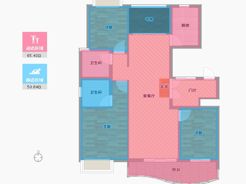 安徽省-安庆市-七里香溪-102.16-户型库-动静分区