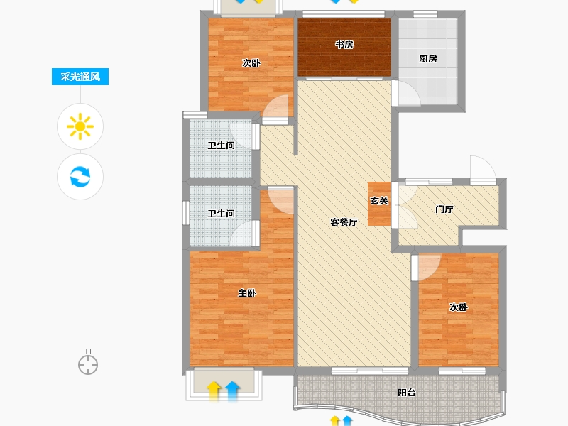 安徽省-安庆市-七里香溪-102.16-户型库-采光通风