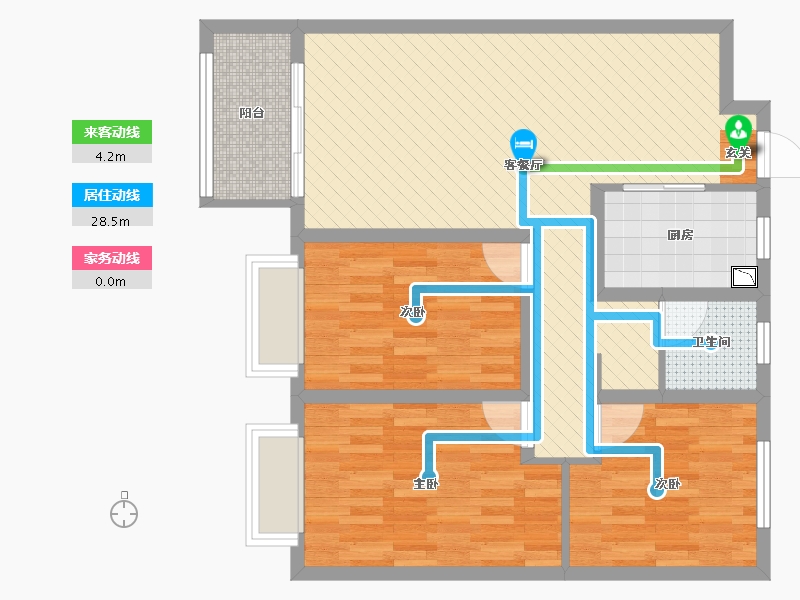 陕西省-西安市-紫云悅锋-81.70-户型库-动静线