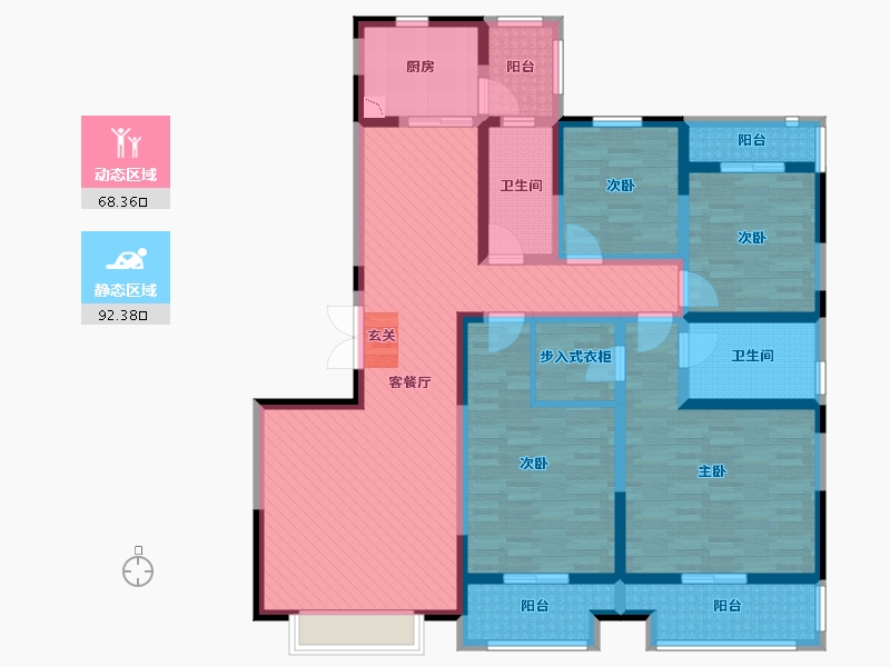 陕西省-西安市-曲江龙邸-138.70-户型库-动静分区