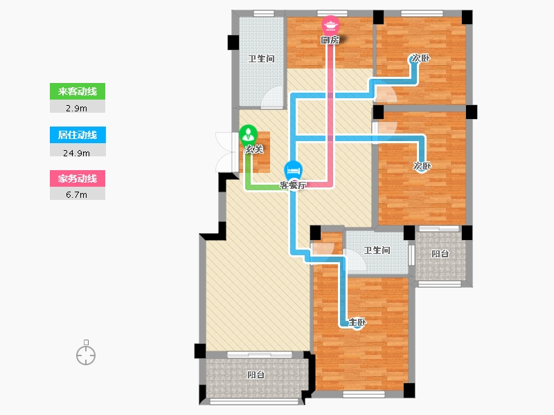 浙江省-杭州市-华克公寓-116.67-户型库-动静线