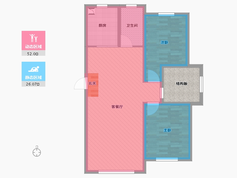 辽宁省-沈阳市-亿居地中海-75.81-户型库-动静分区